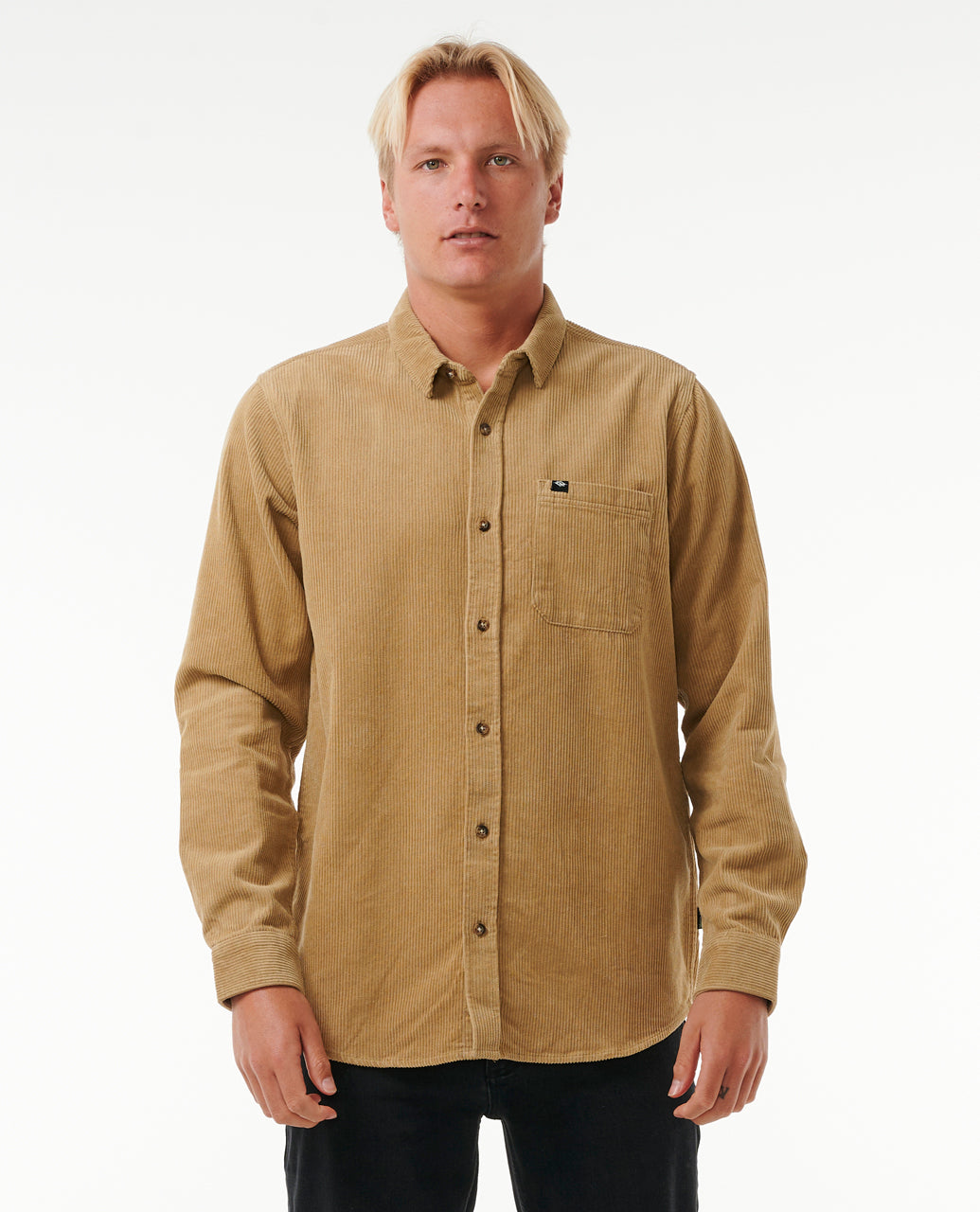 CLASSIC SURF CORD L/S - dark khaki