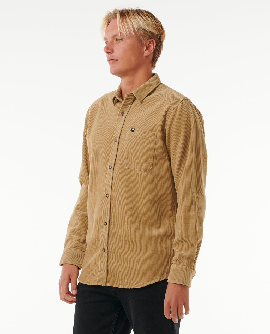CLASSIC SURF CORD L/S - dark khaki