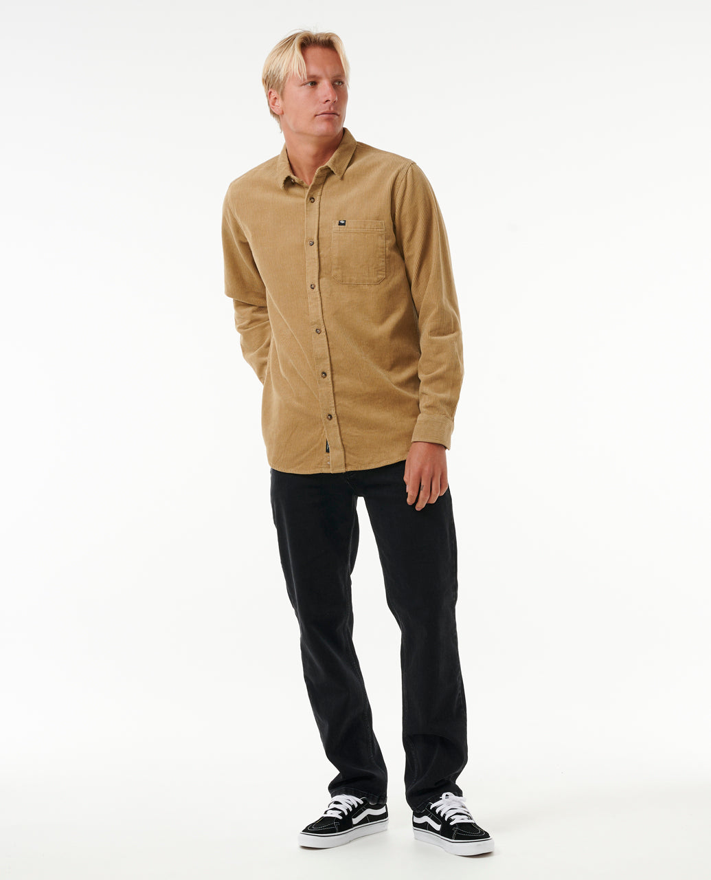 CLASSIC SURF CORD L/S - dark khaki