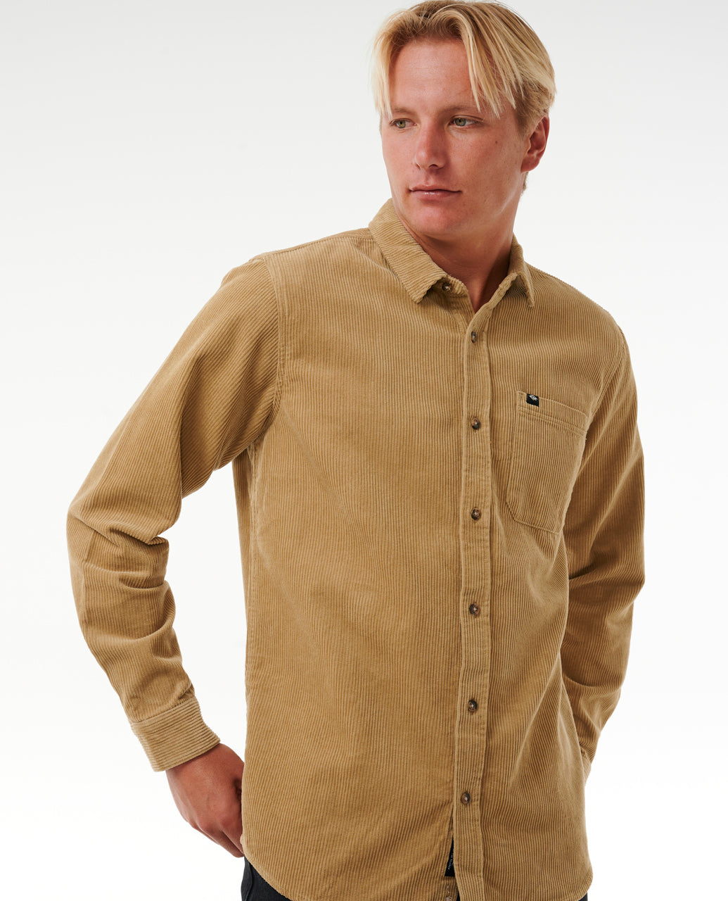 CLASSIC SURF CORD L/S - dark khaki
