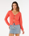 PACIFIC KNIT CARDI - red