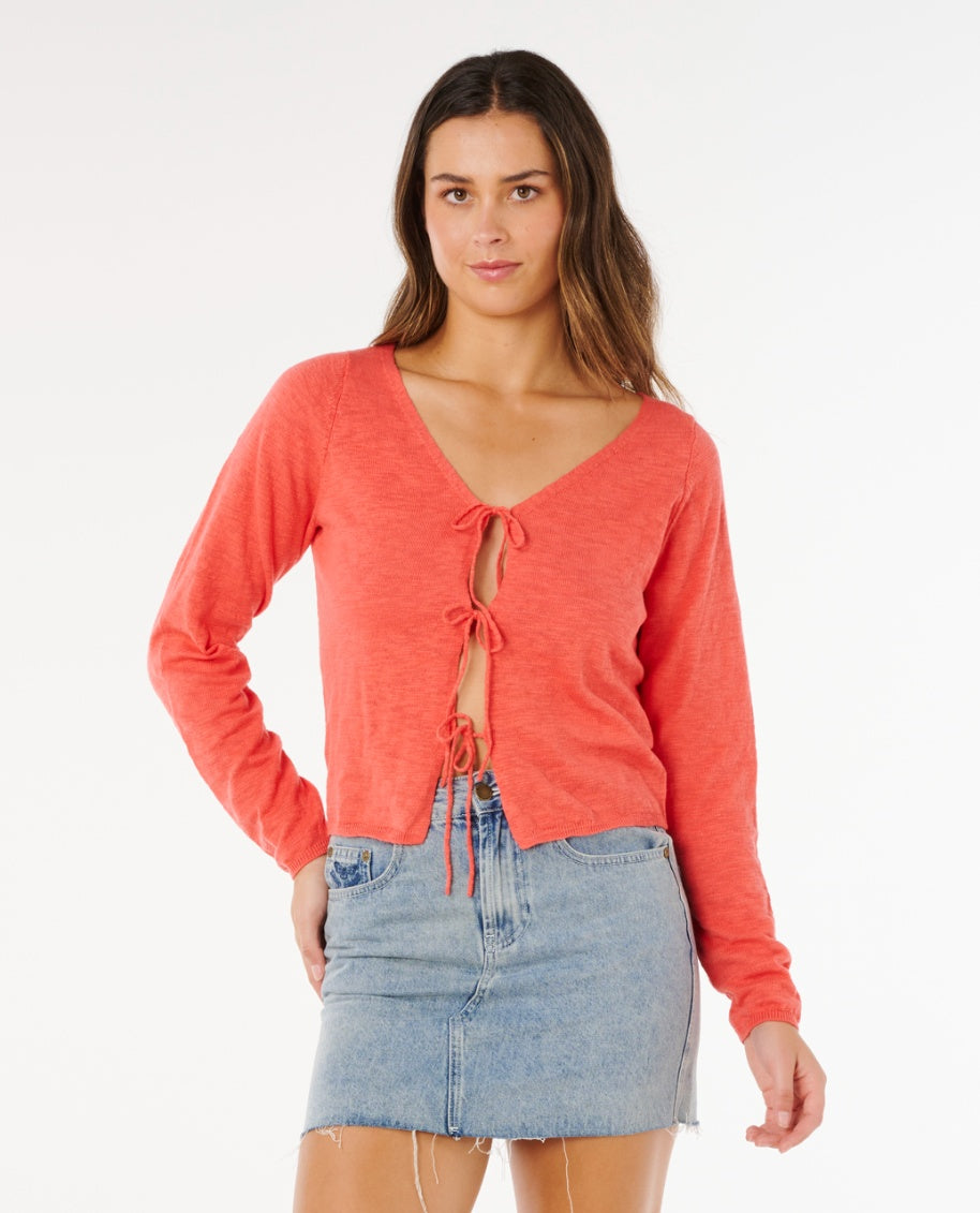 PACIFIC KNIT CARDI - red