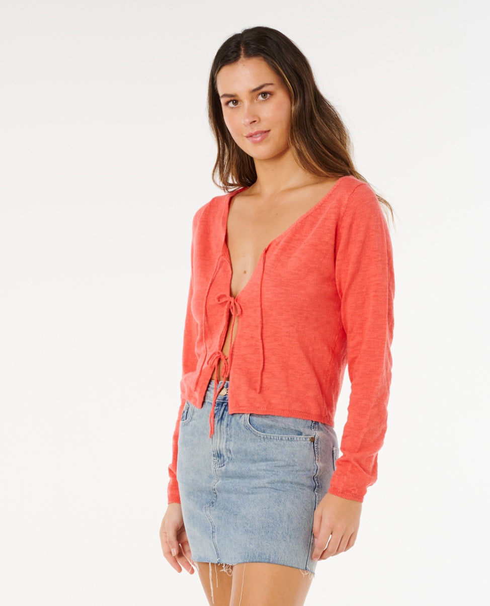 PACIFIC KNIT CARDI - red