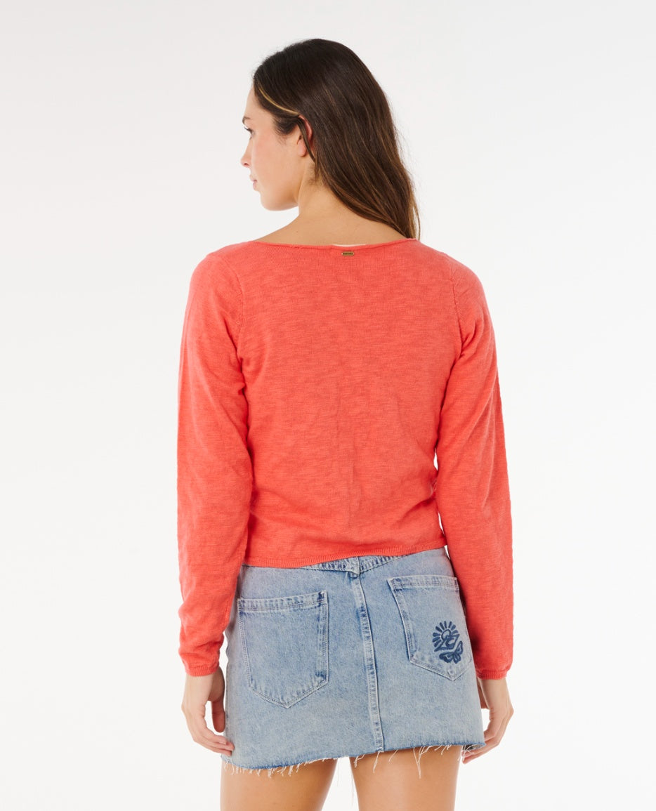 PACIFIC KNIT CARDI - red