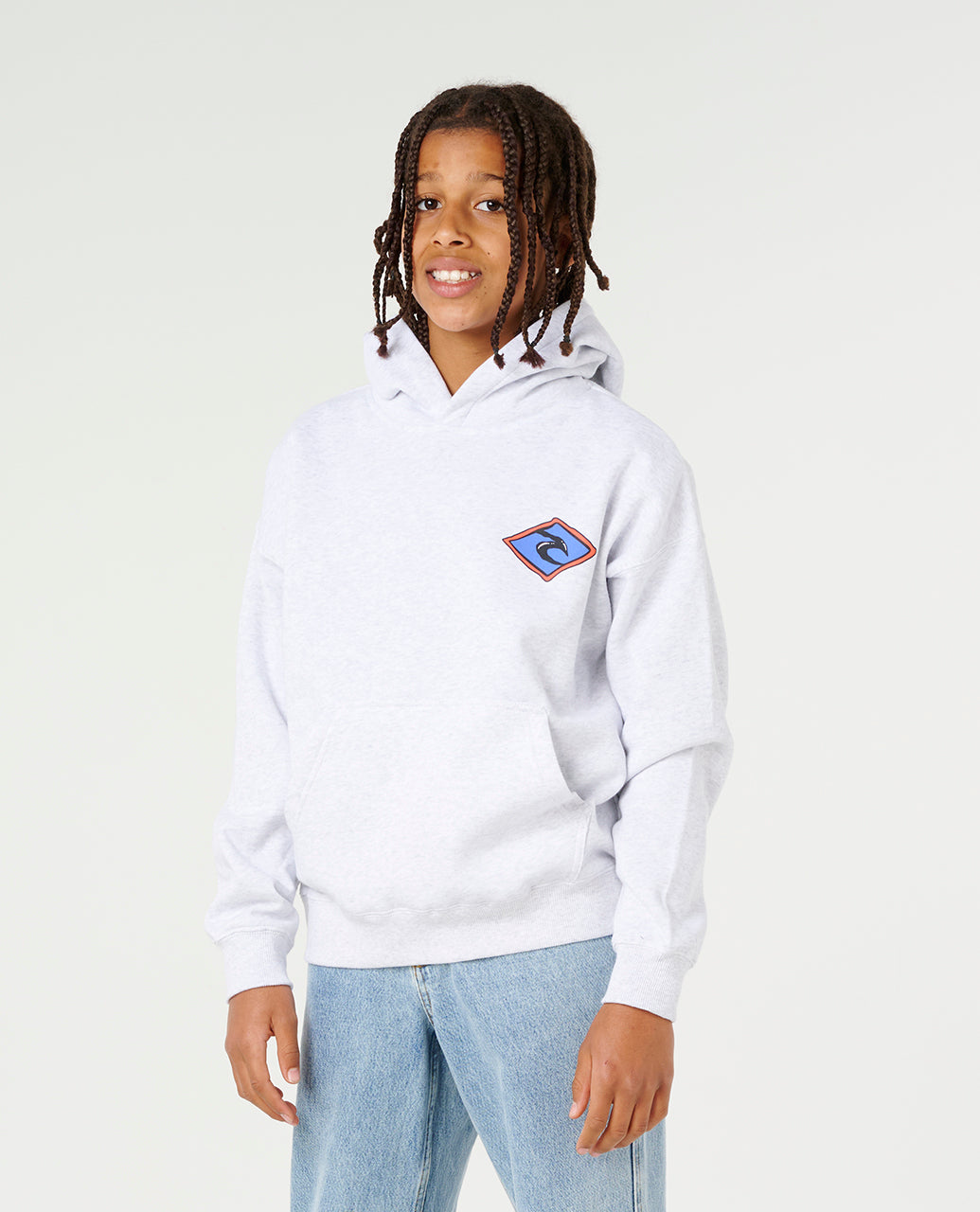 SUNSET SESH ART HOOD-B - light grey heat