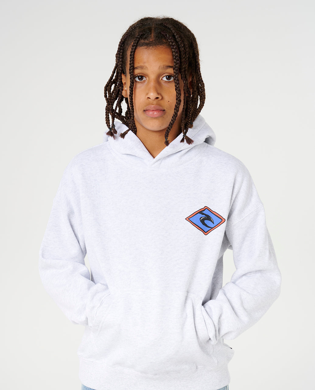 SUNSET SESH ART HOOD-B - light grey heat