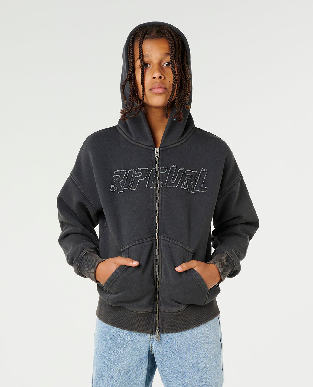 LIQUID TRIPS ZT HOOD-B - washed black