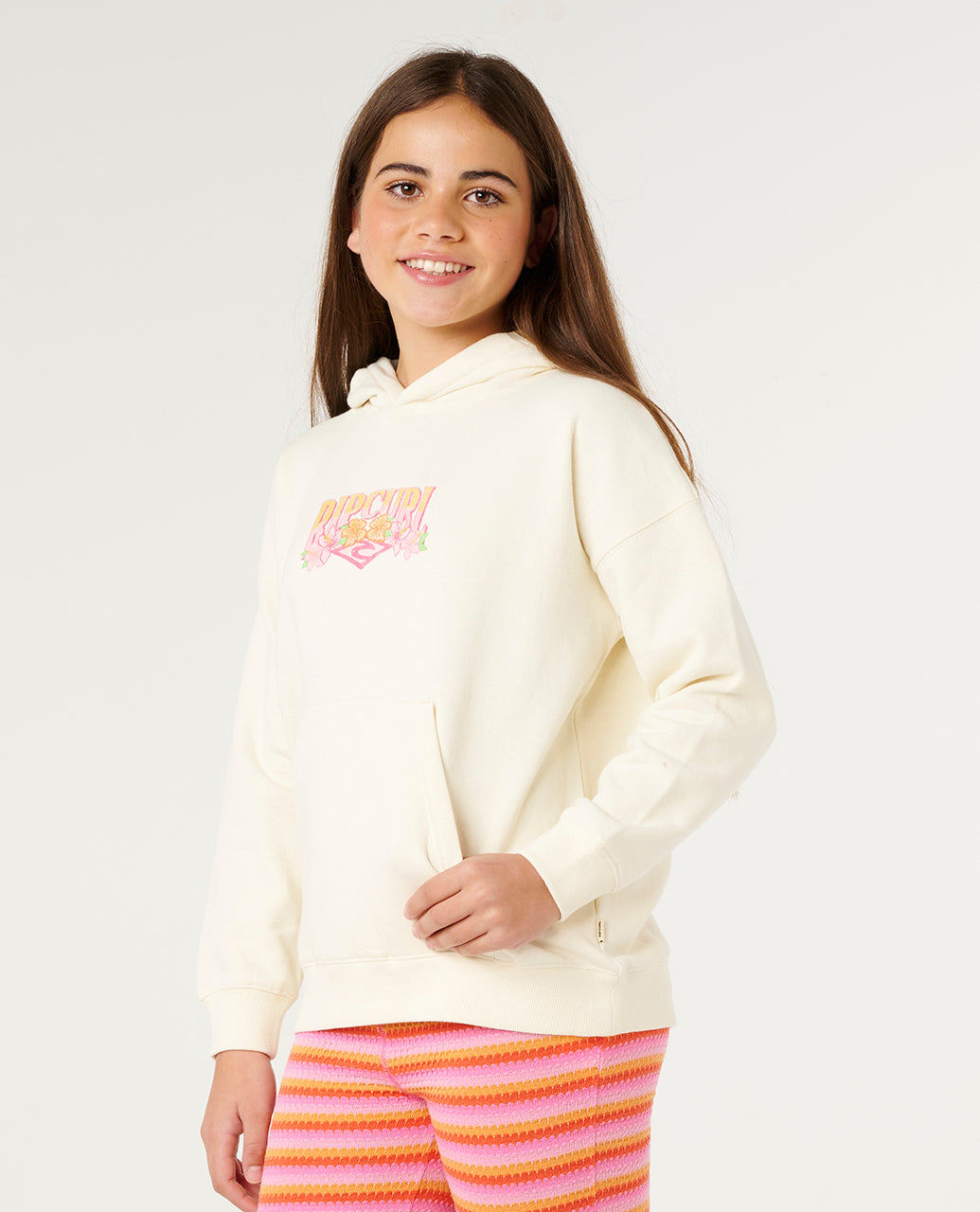 TROPICAL DAWN HOODIE-GIRL - bone