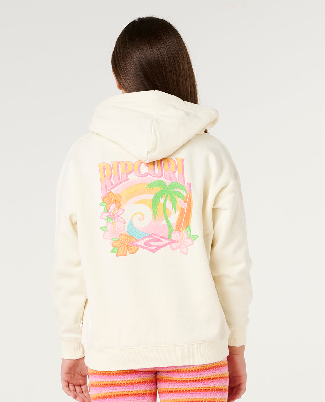 TROPICAL DAWN HOODIE-GIRL - bone