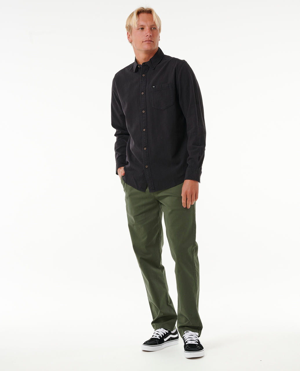 CLASSIC SURF WASHED L/S SHIRT - black