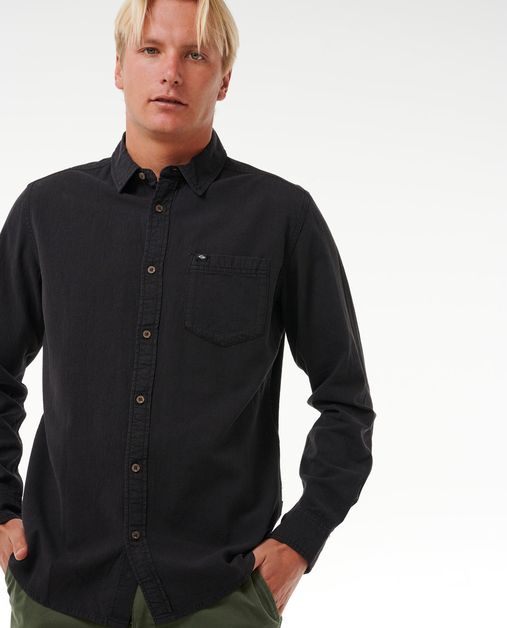 CLASSIC SURF WASHED L/S SHIRT - black