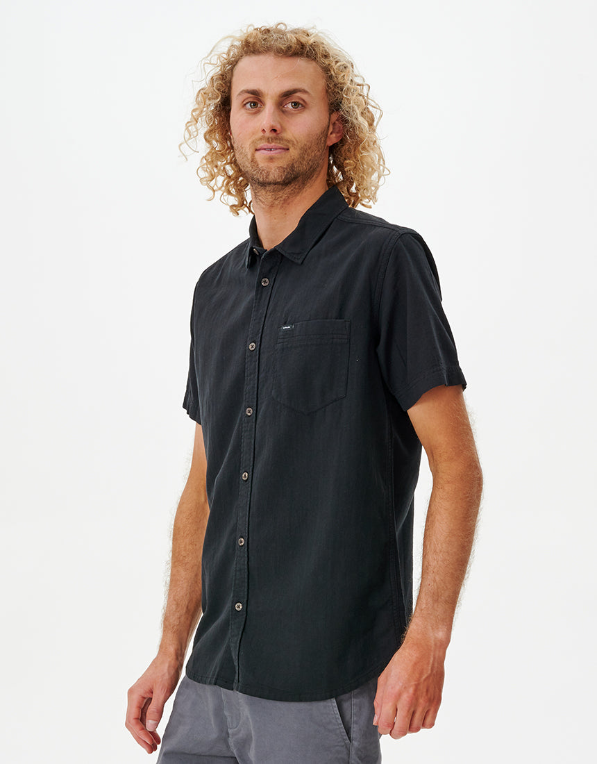 CLASSIC SURF WASHED S/S SHIRT - black