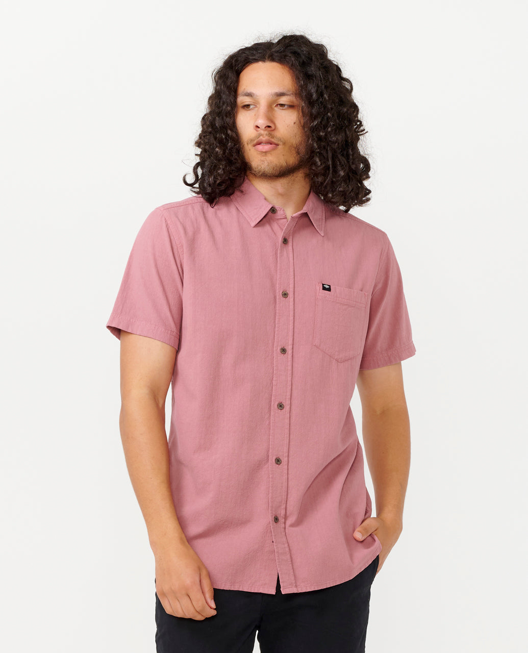 CLASSIC SURF WASHED S/S SHIRT - mushroom
