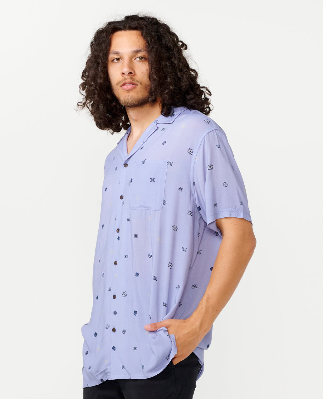 HOFFMAN MICRO S/S SHIRT - spray blue