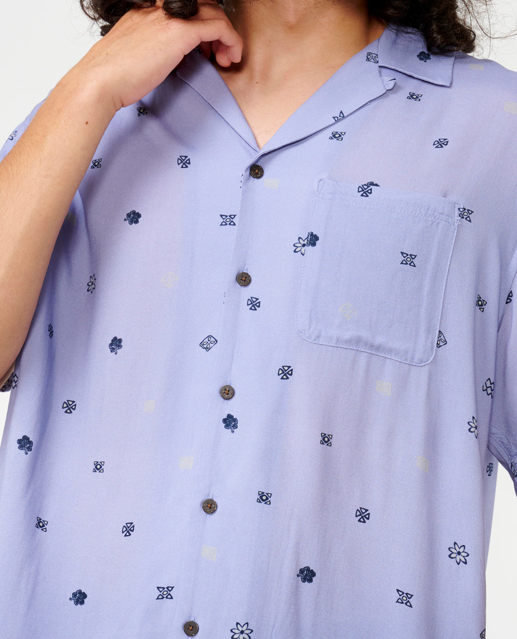 HOFFMAN MICRO S/S SHIRT - spray blue
