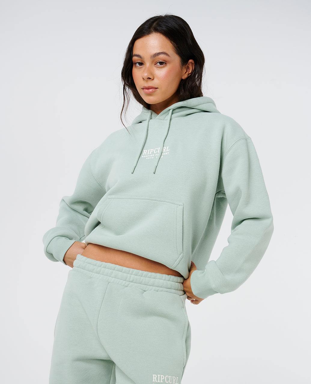 SURF STAPLE TRACKPANT - aqua gray