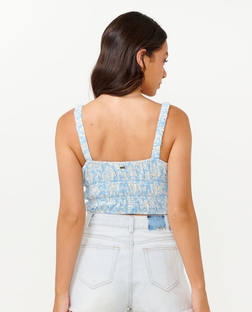 DESERT DREAMS DITSY TOP - mid blue