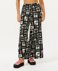 BEACH PARTY WIDE LEG PANT - black