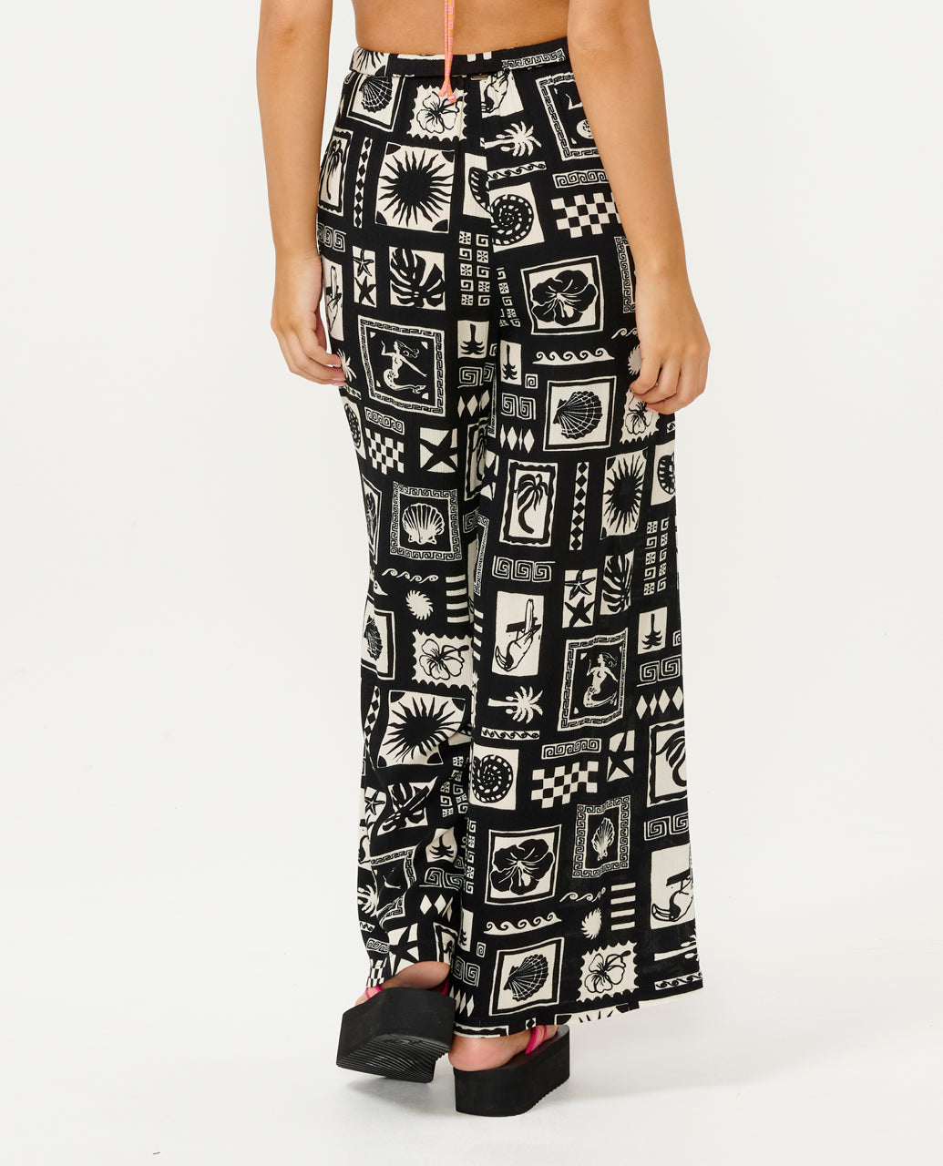 BEACH PARTY WIDE LEG PANT - black