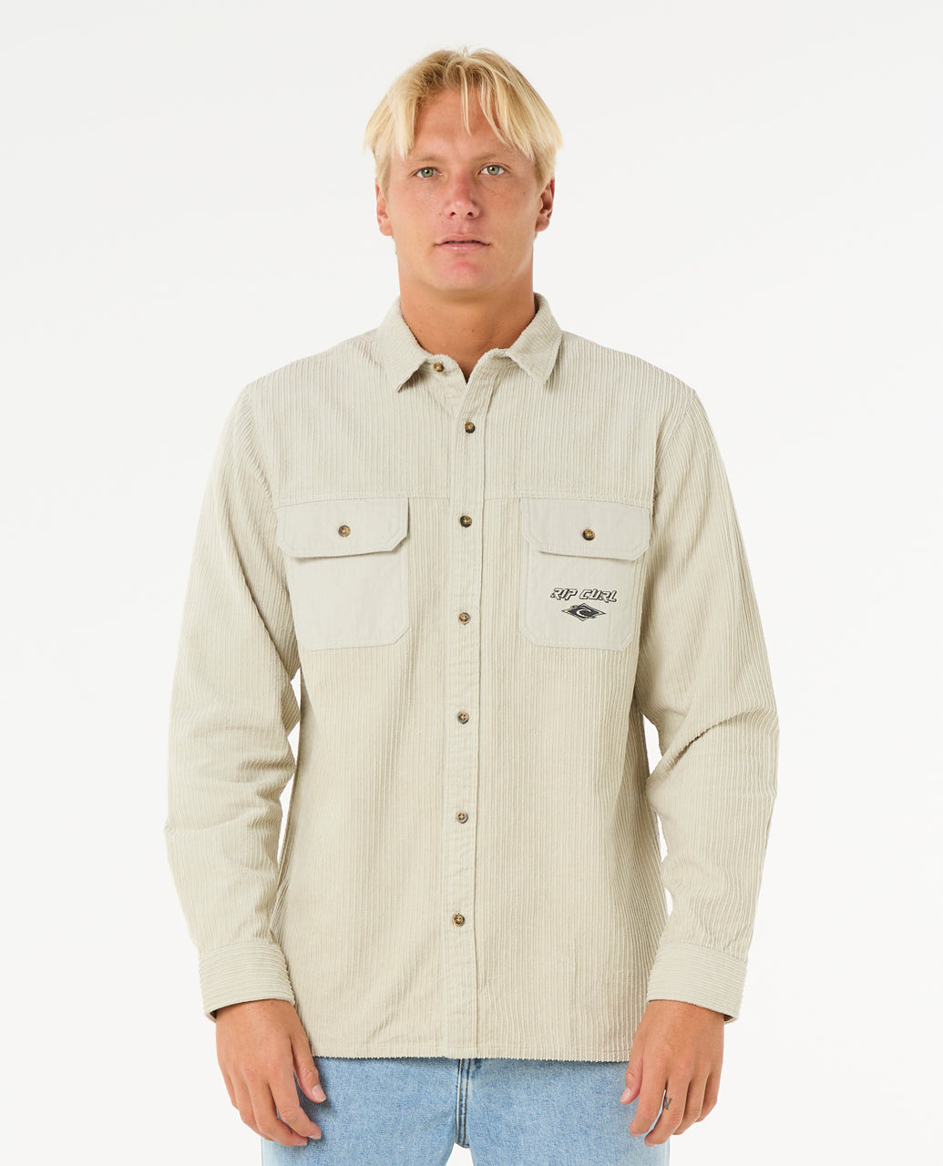 RAW ENERGY CORD L/S SHIRT - bone