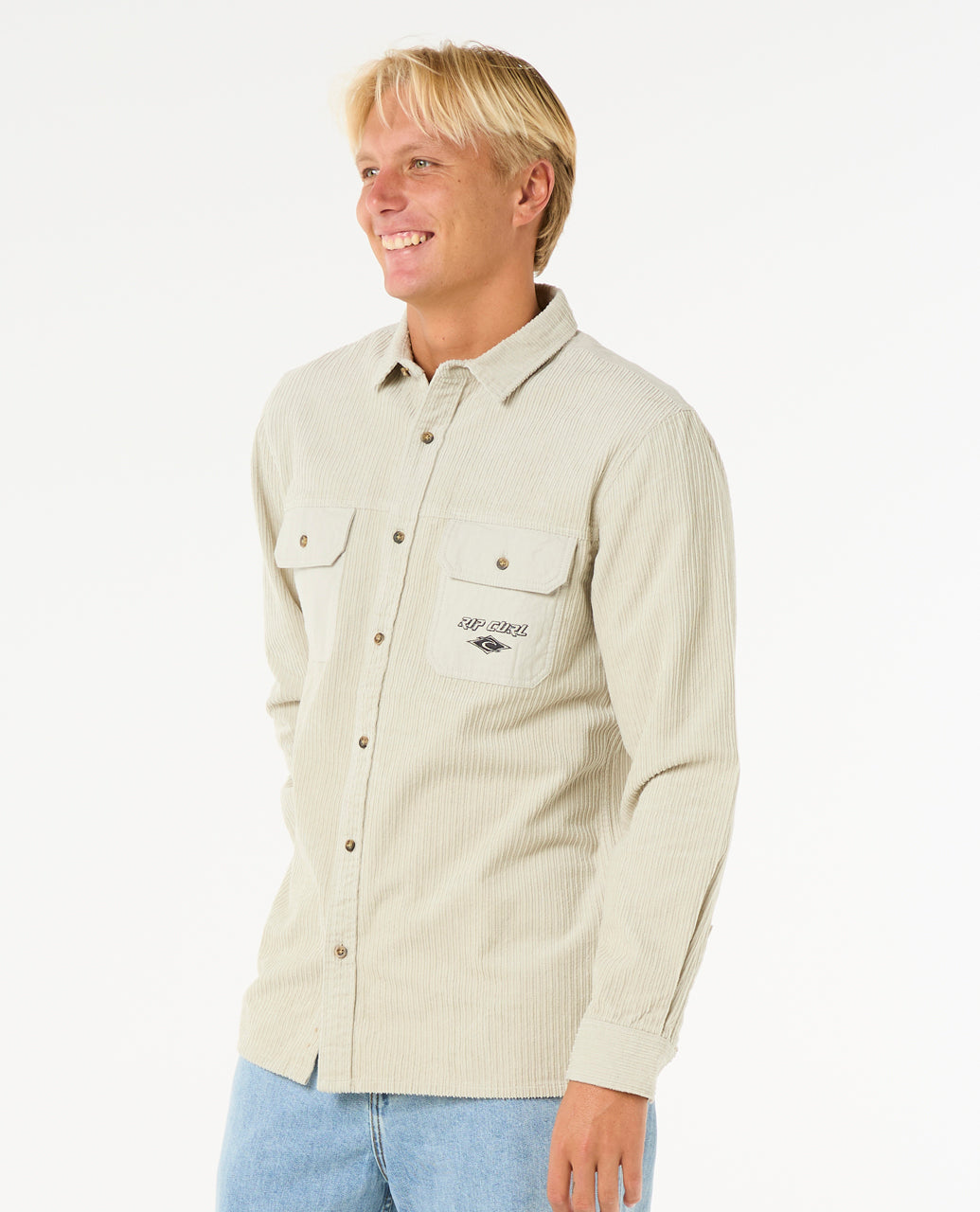 RAW ENERGY CORD L/S SHIRT - bone