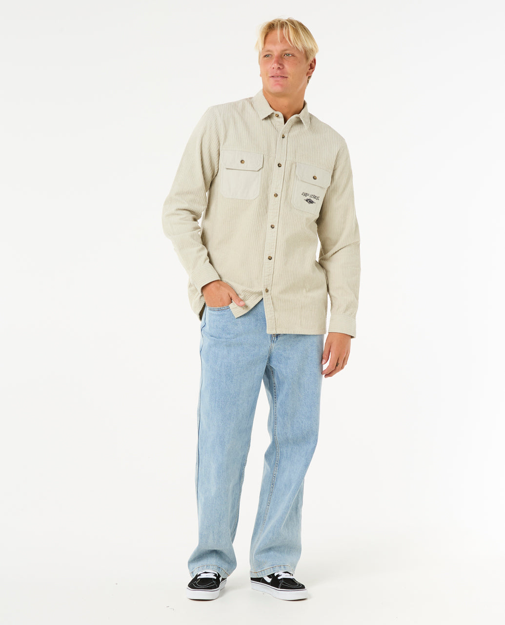 RAW ENERGY CORD L/S SHIRT - bone