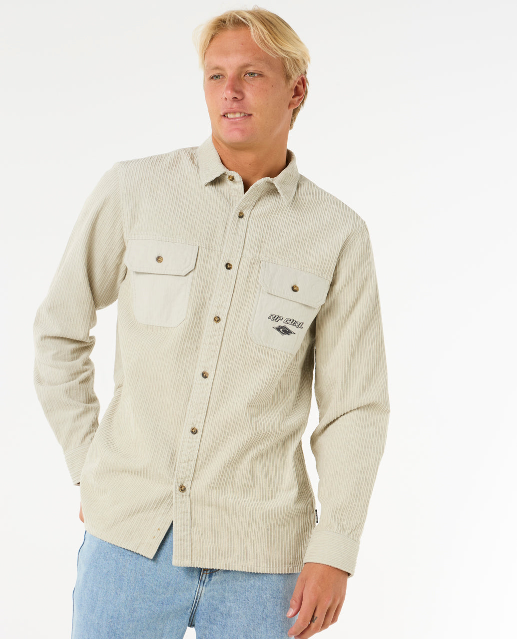 RAW ENERGY CORD L/S SHIRT - bone