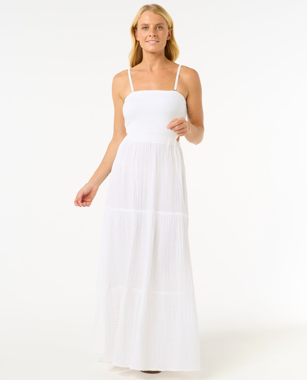 PREMIUM SURF MAXI DRESS - white