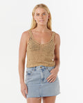 SOLEIL CROCHET TOP - taupe