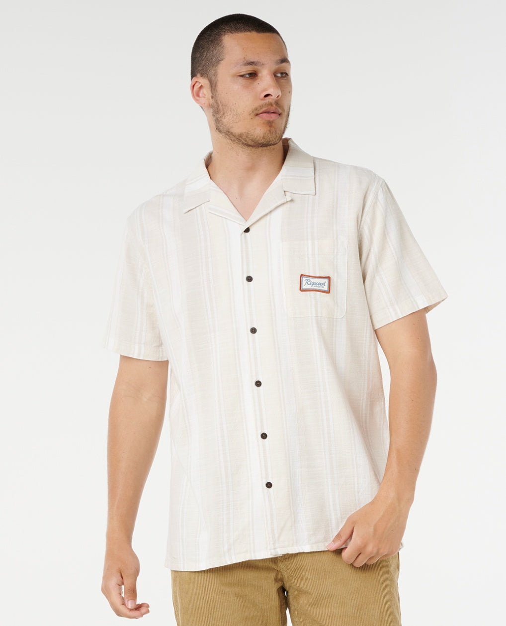 MOD CALI STRIPE S/S SHIRT - bone