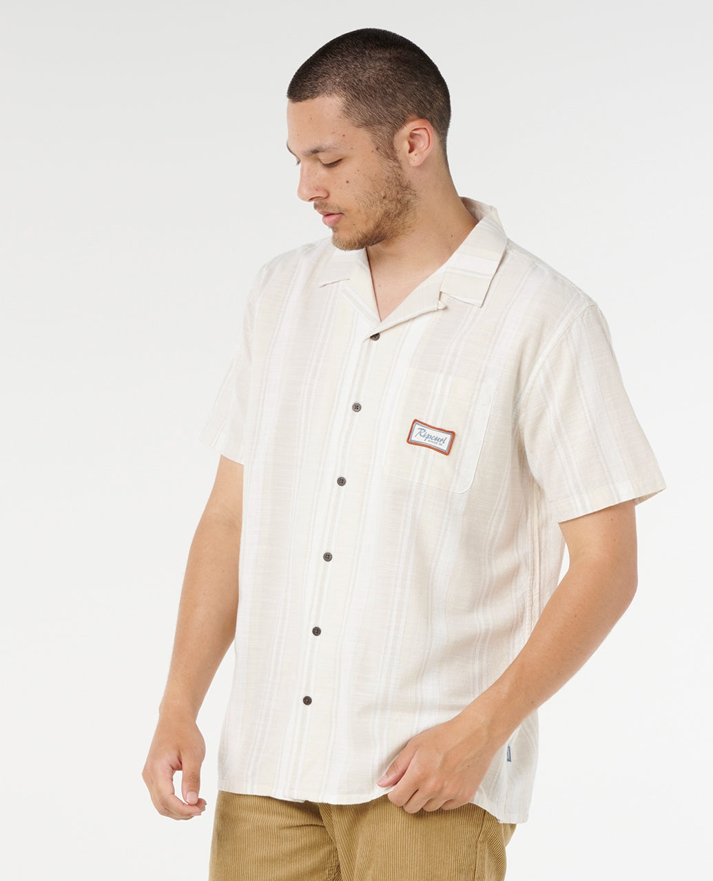 MOD CALI STRIPE S/S SHIRT - bone