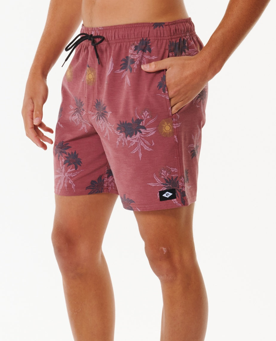 SUN RAZED FLORAL VOLLEY - apple butter