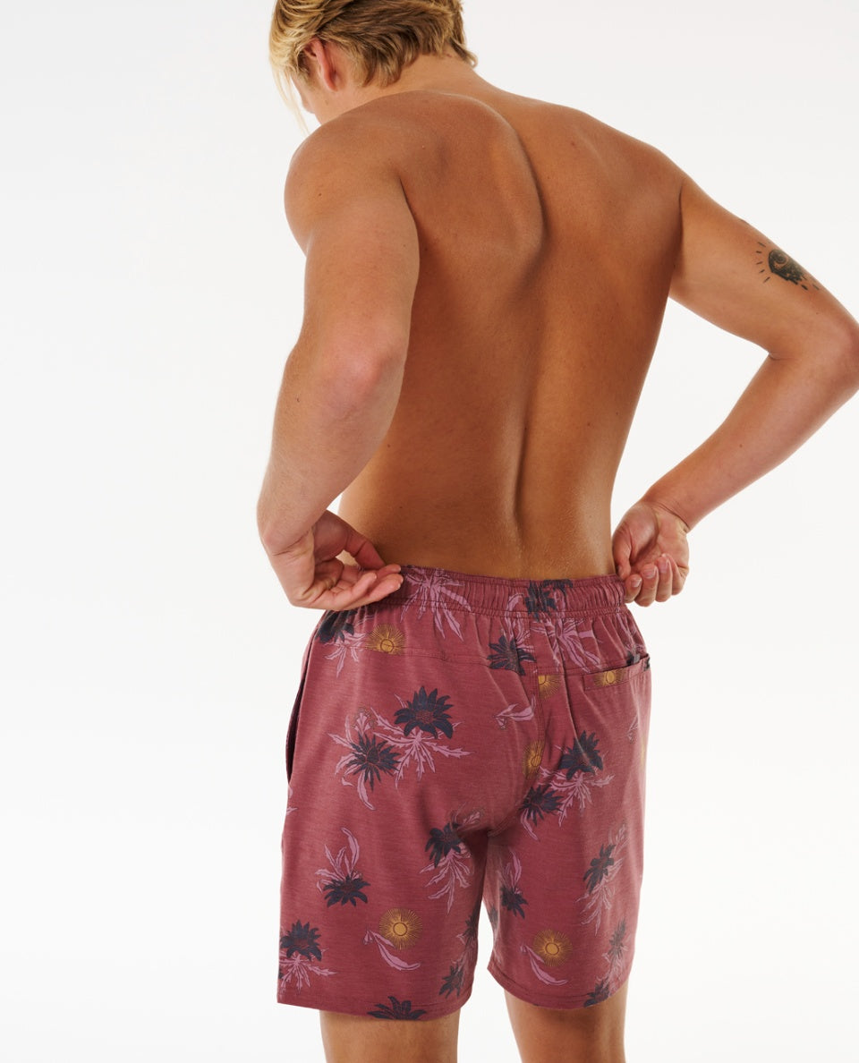 SUN RAZED FLORAL VOLLEY - apple butter