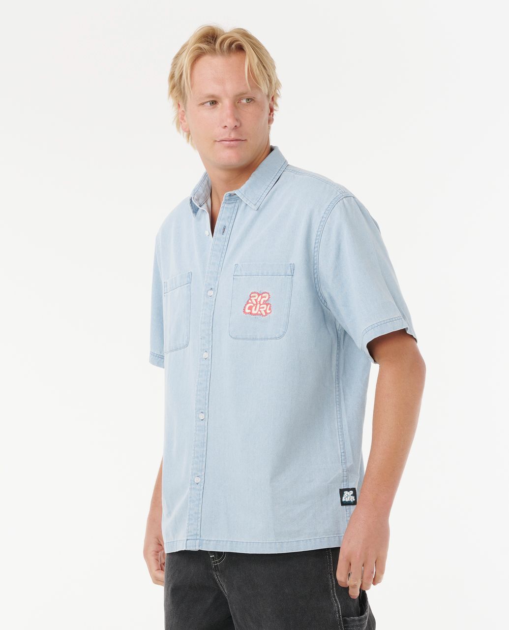 RAW ENERGY DENIM S/S SHIRT - blue wind