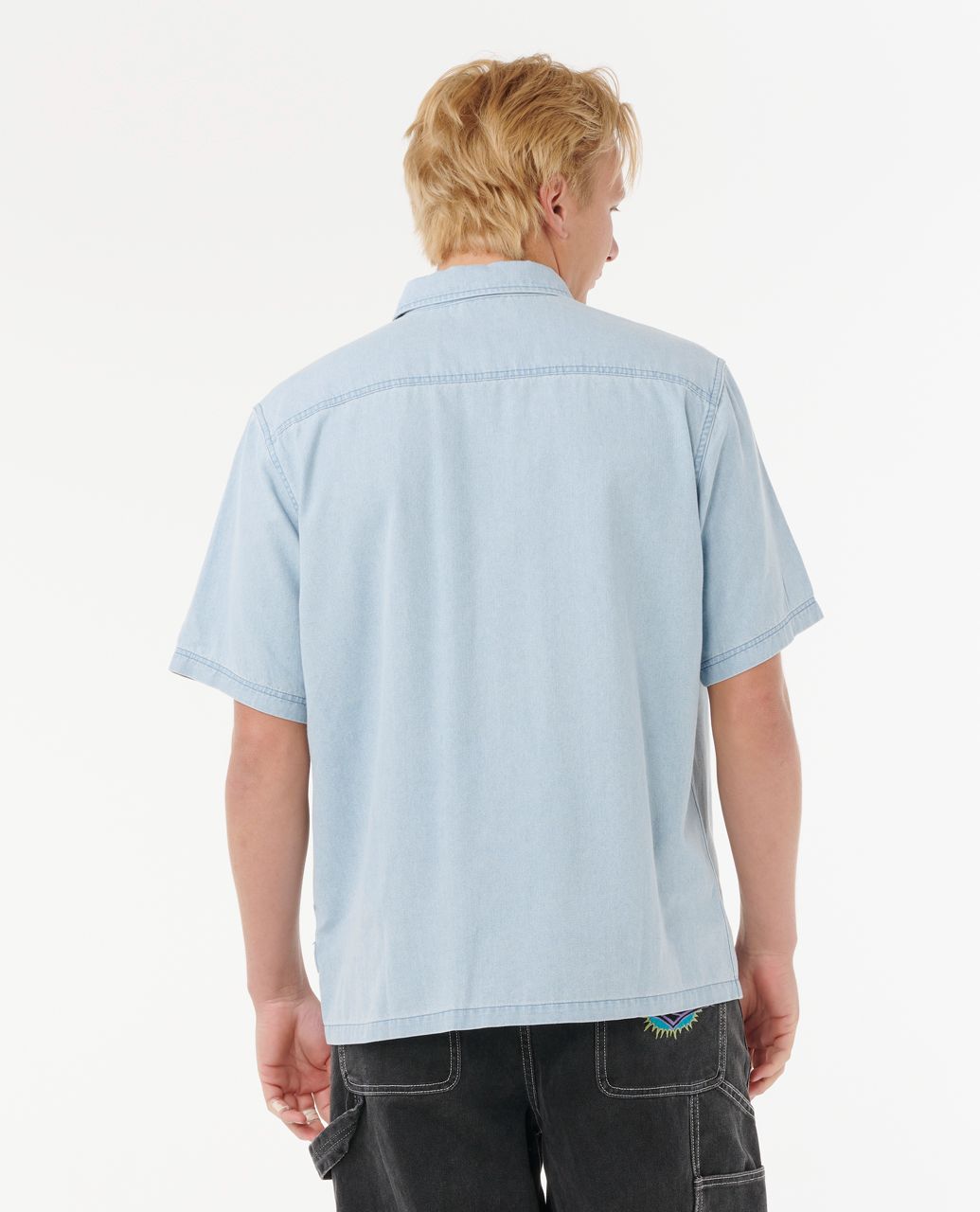 RAW ENERGY DENIM S/S SHIRT - blue wind
