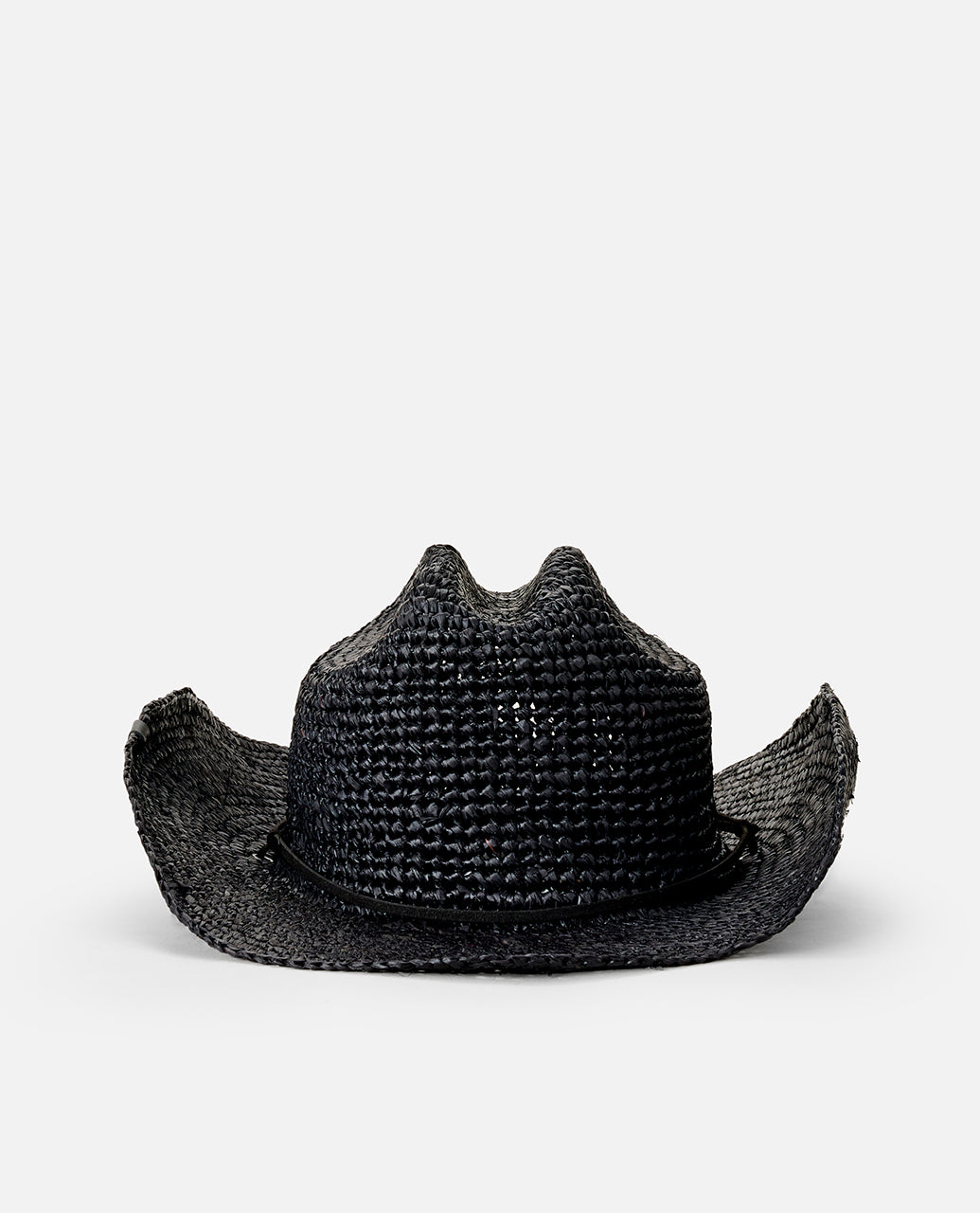 CRUSHABLE STRAW COWGIRL HAT - black