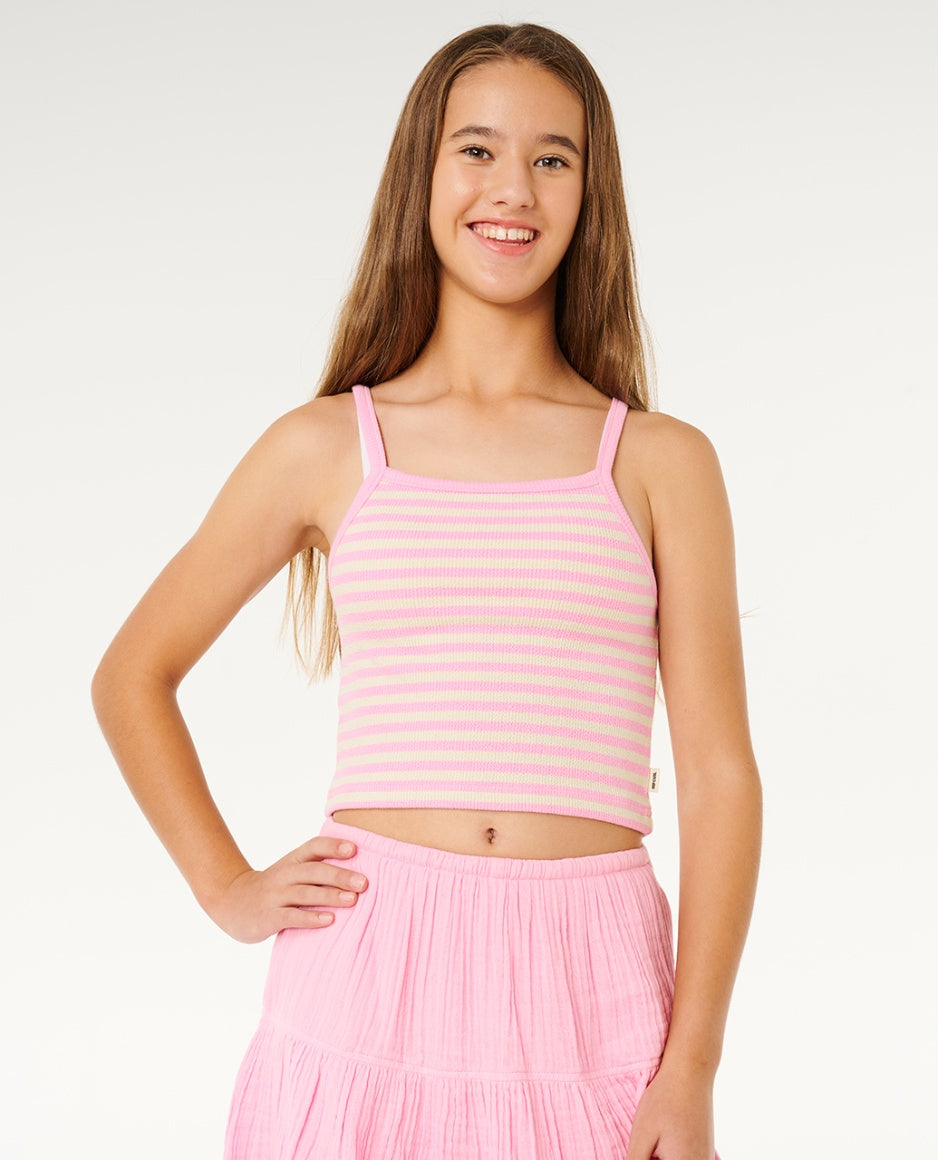 SUNSHINE SQUAD KNIT TANK GIRL - natural