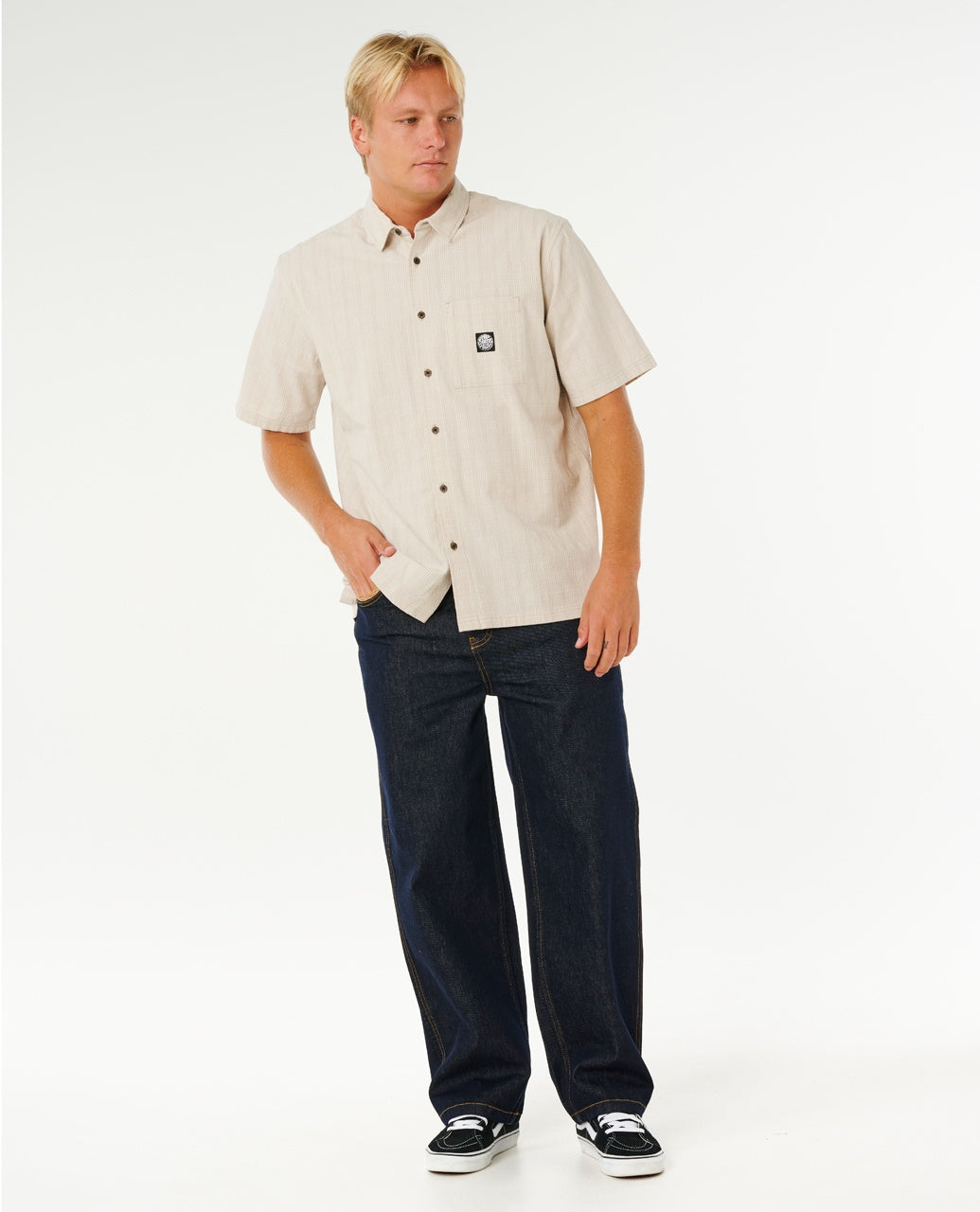 PREMIUM SURF CHECK S/S - bone
