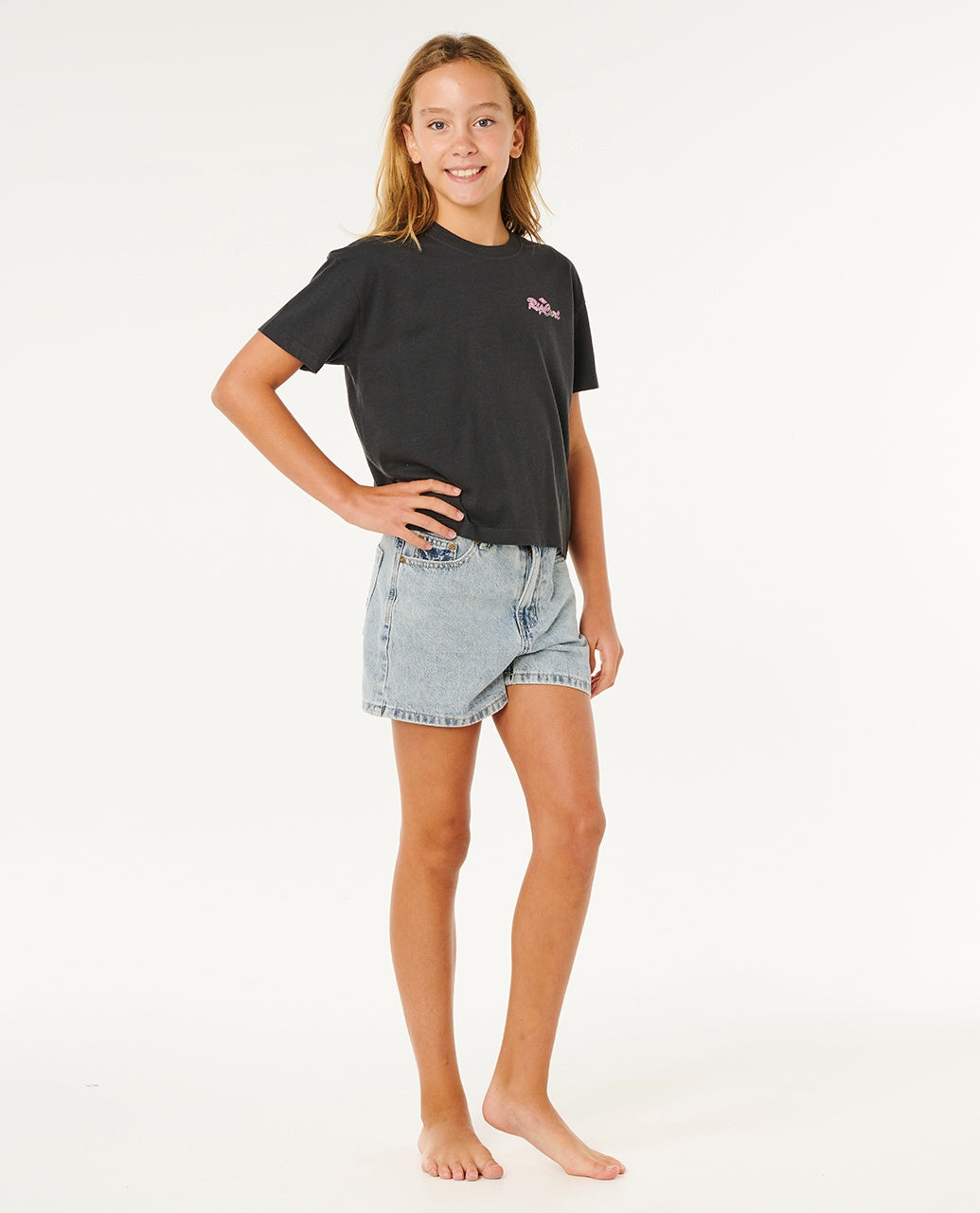 LAYDAY CROP GIRL - washed black