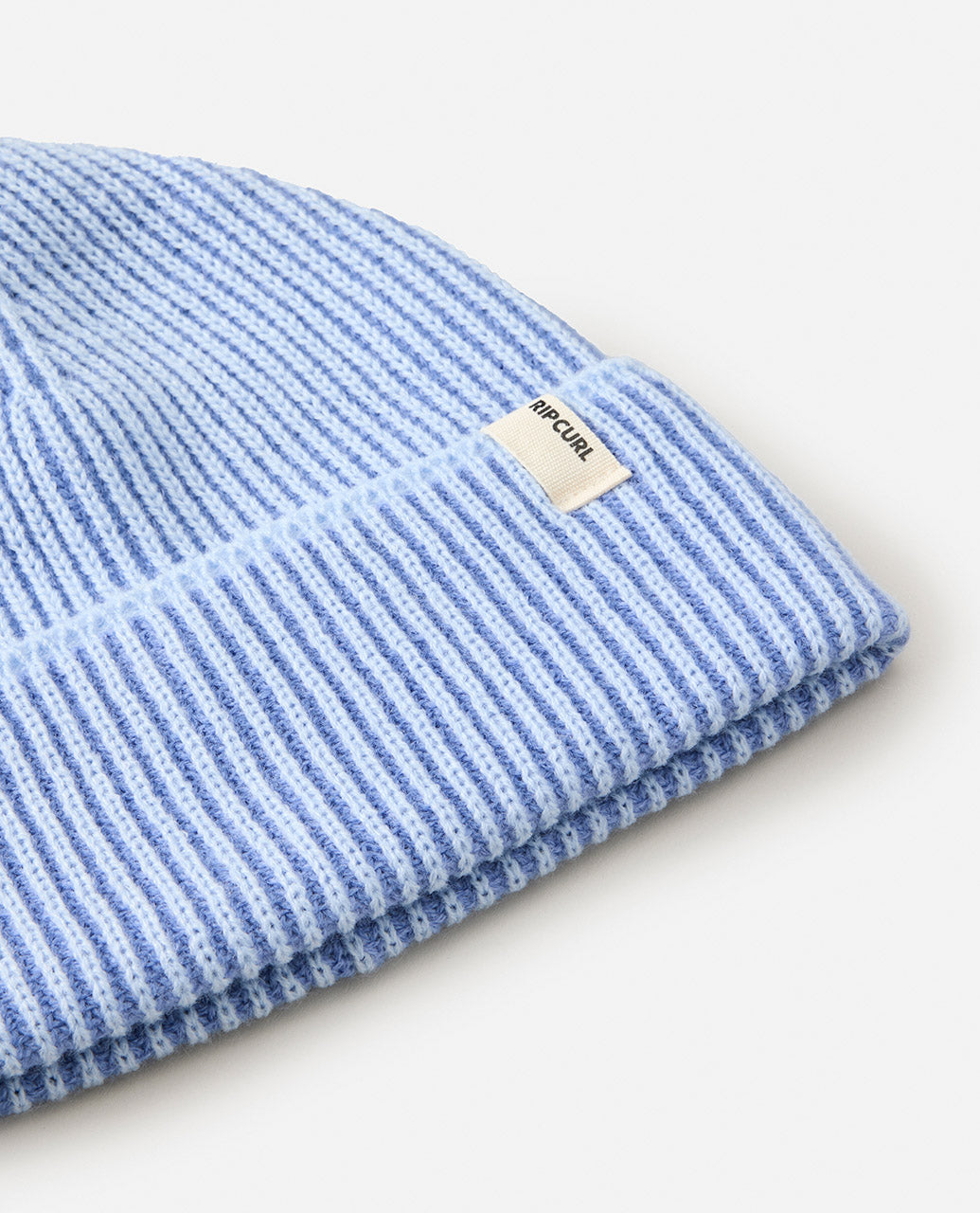 2 TONE RIBBED REG BEANIE - blue