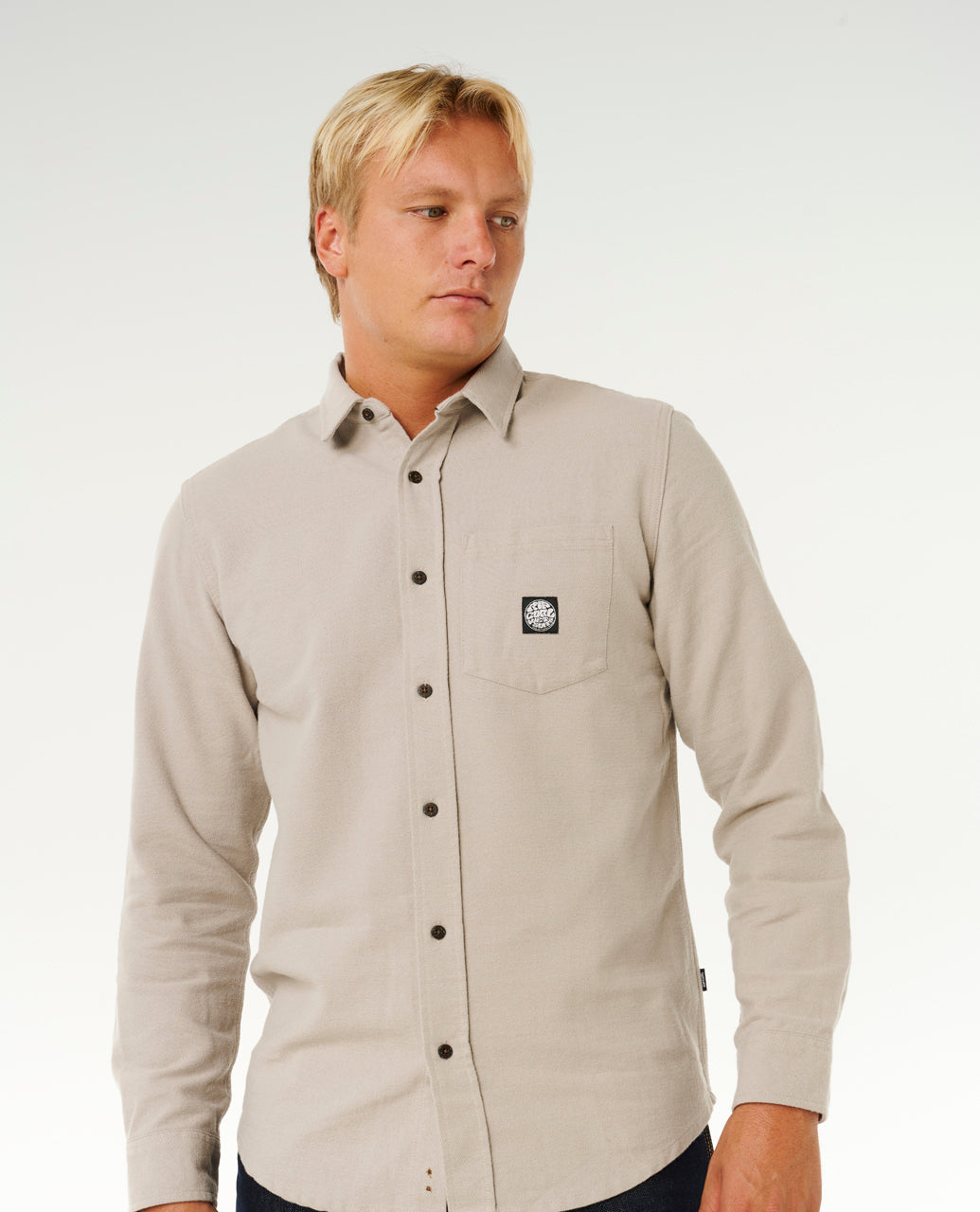 PREMIUM SURF L/S SHIRT - stone