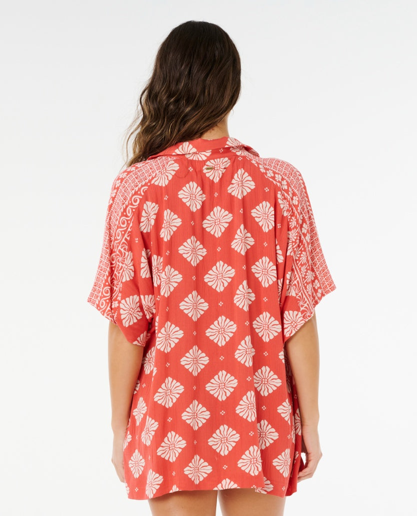 VENTURA VISCOSE S/S SHIRT - red