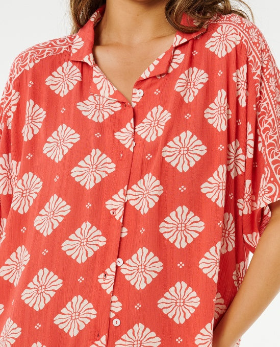 VENTURA VISCOSE S/S SHIRT - red