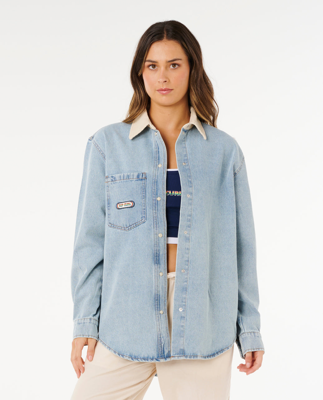 SURF SIDE RLXD DENIM SHIRT - washed blue