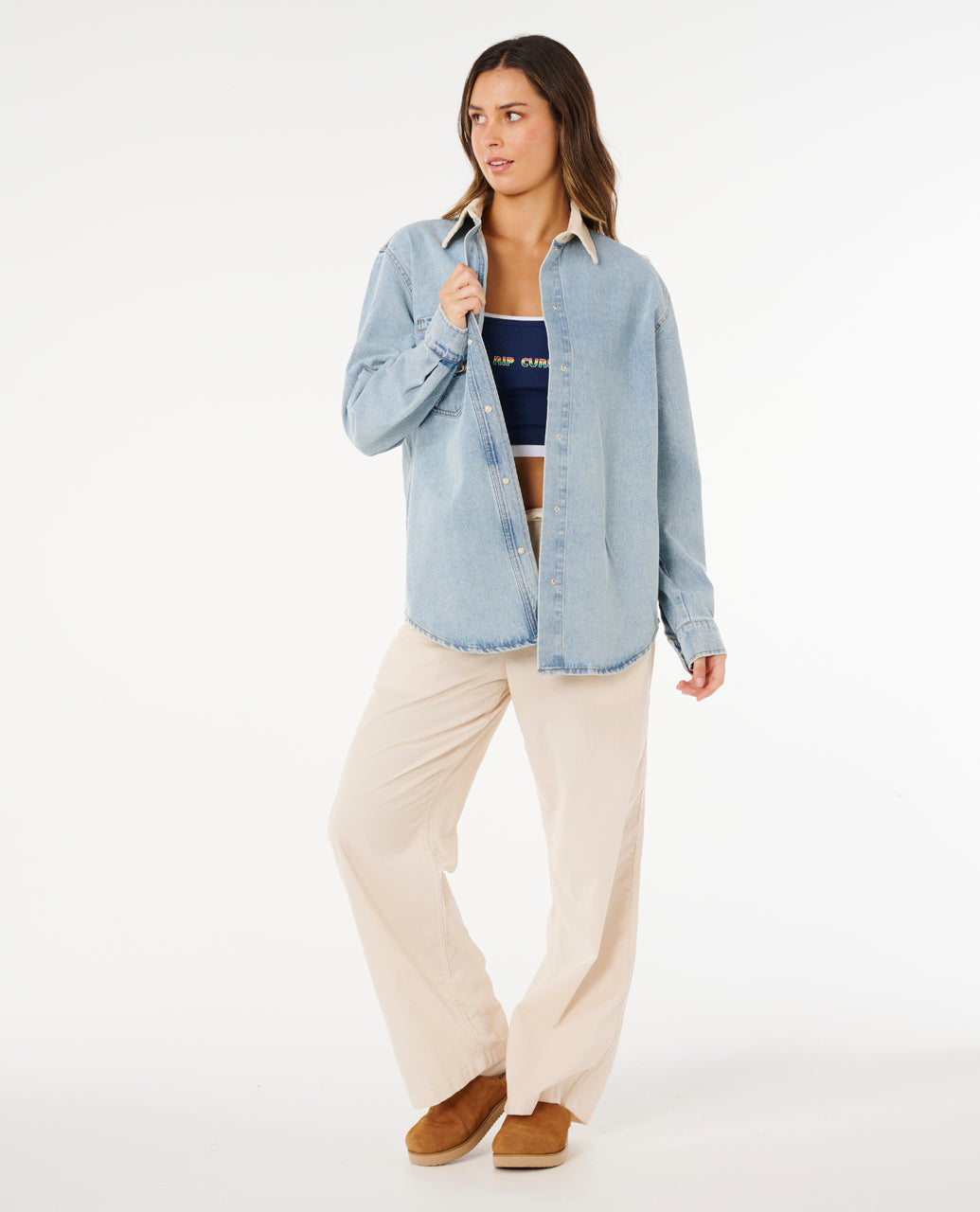 SURF SIDE RLXD DENIM SHIRT - washed blue
