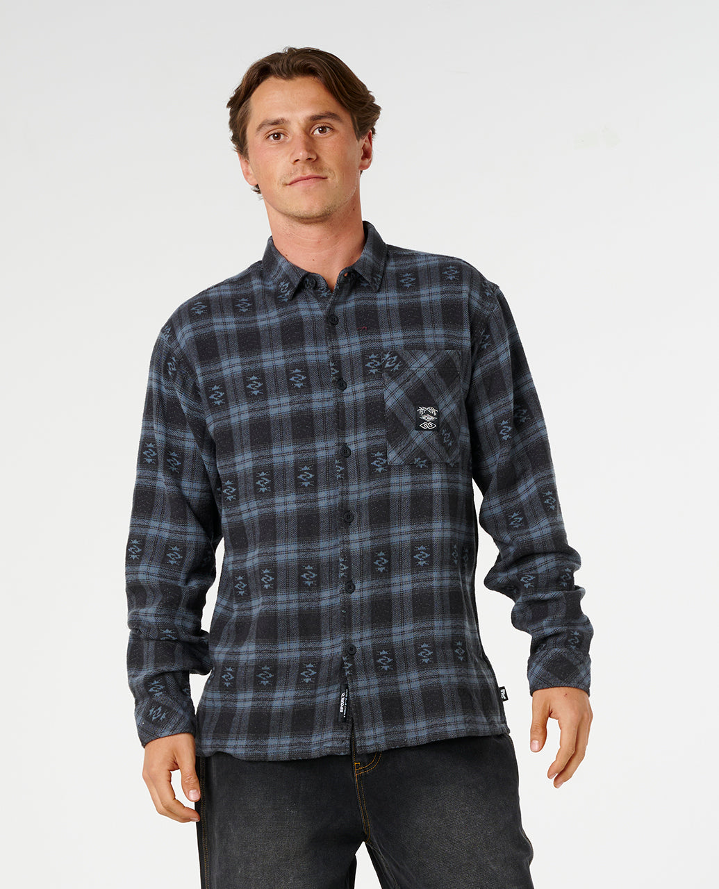 LIQUID TRIPS FLANNEL - washed black