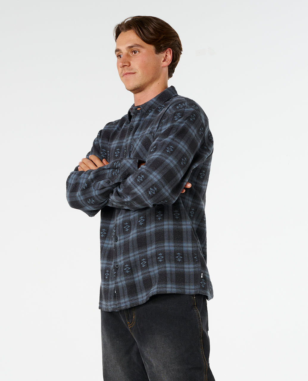 LIQUID TRIPS FLANNEL - washed black