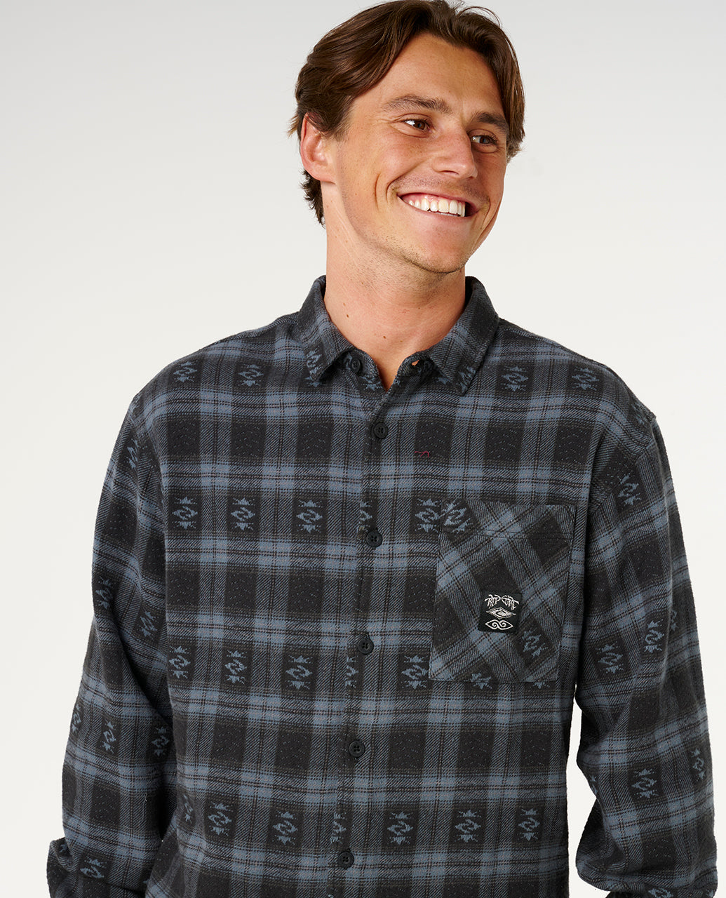 LIQUID TRIPS FLANNEL - washed black