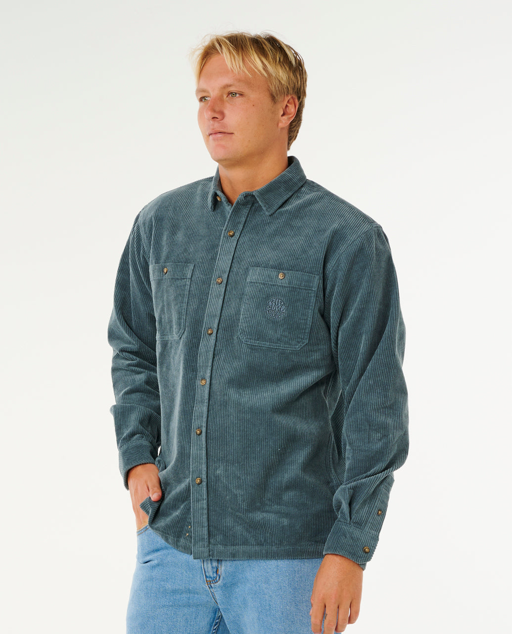 PREMIUM SURF CORD LS SHIRT - pine night