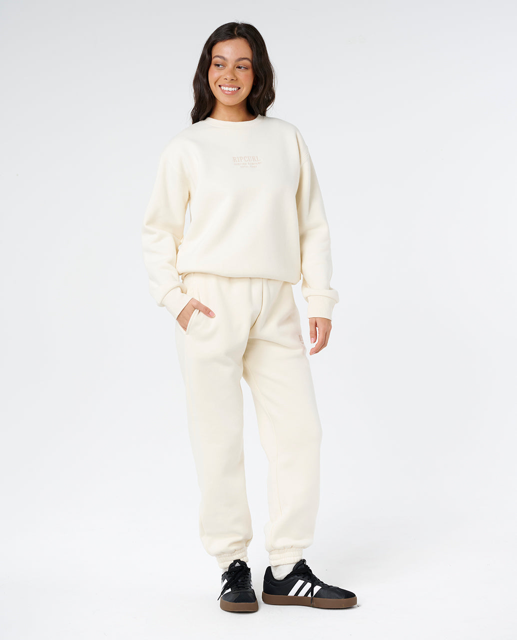 SURF STAPLE RELAXED CREW - bone